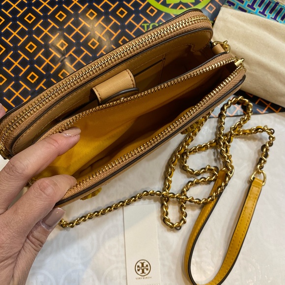 NWT! Tory Burch Embroidered Straw Double-Zip Mini Bag - Picture 6 of 7